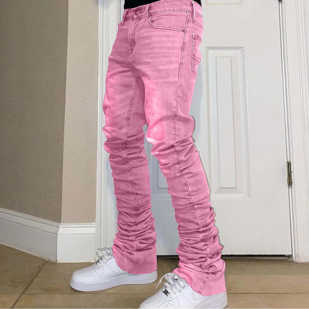 Vintage Pink Straight Street Pants Jeans